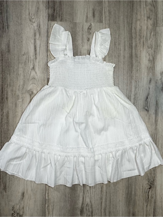SHEIN Other - SHEIN White Smocked Ruffle Strap Girls Dress